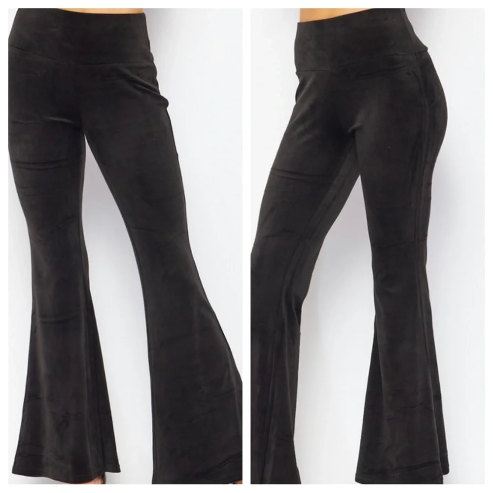 Modern Velour Must Have Black Bell Bottoms pants - Picture 4 of 5